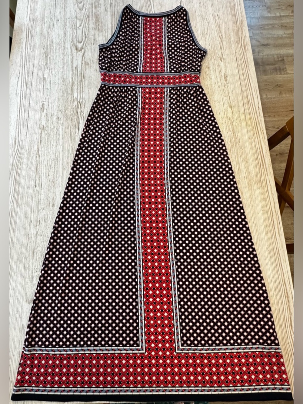 Max Studio Sleeveless Maxi Dress Geometric Patterned M - Picture 2 of 12
